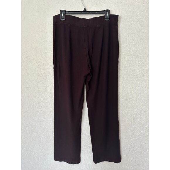 Eileen Fisher Brown Pull On Elastic Waist Pants Viscose Nylon Lycra Size Medium - Picture 3 of 6